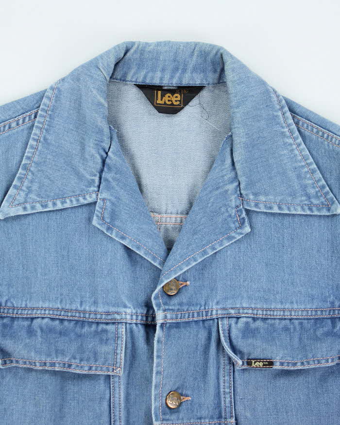 Vintage 80's Lee Light Wash Denim Chore Jacket - L