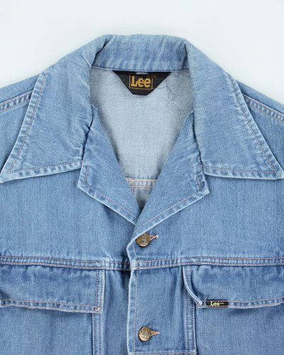 Vintage 80's Lee Light Wash Denim Chore Jacket - L