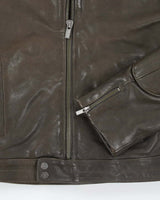 Vintage Y2K Hugo Boss Heavyweight Leather Biker Jacket - M