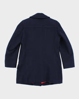 Vintage 80's Heavyweight Wool Long Pea Coat - L