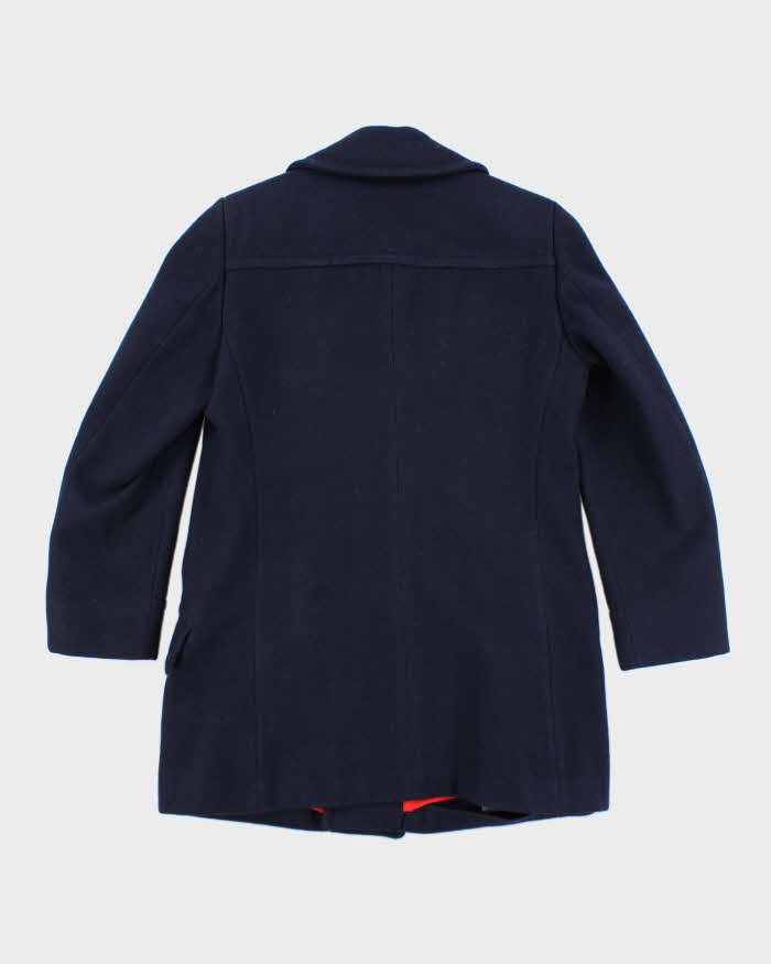 Vintage 80's Heavyweight Wool Long Pea Coat - L