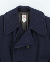 Vintage 80's Heavyweight Wool Long Pea Coat - L