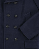 Vintage 80's Heavyweight Wool Long Pea Coat - L