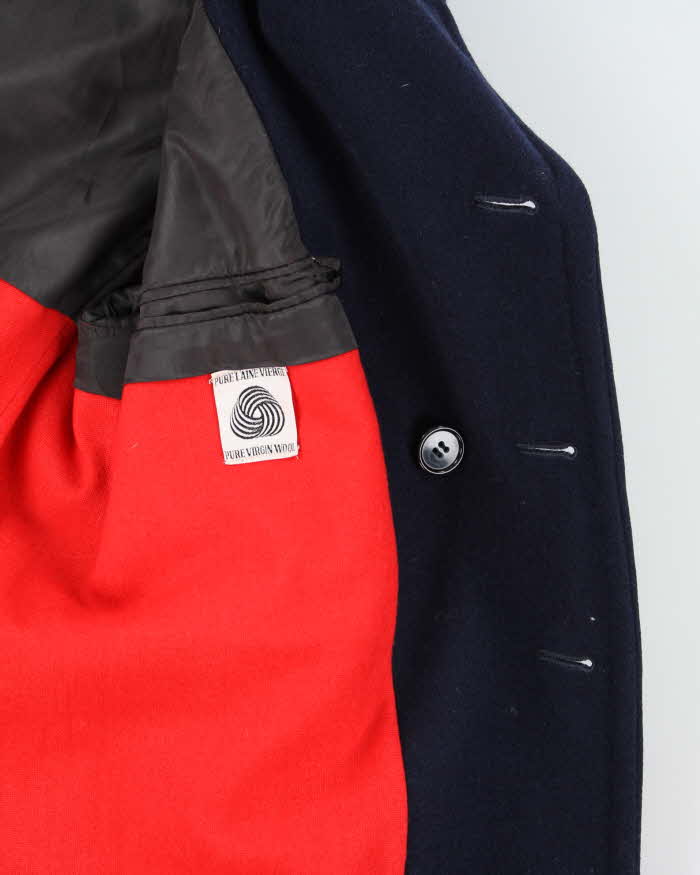 Vintage 80's Heavyweight Wool Long Pea Coat - L