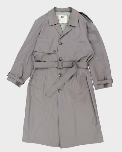 Vintage 80's London Fog Grey Belted Overcoat - L