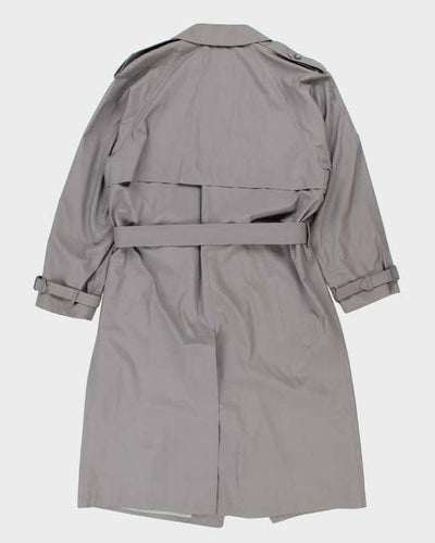 Vintage 80's London Fog Grey Belted Overcoat - L