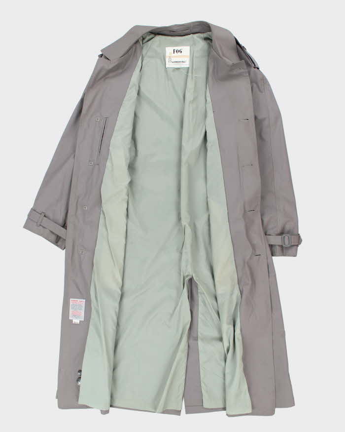Vintage 80's London Fog Grey Belted Overcoat - L