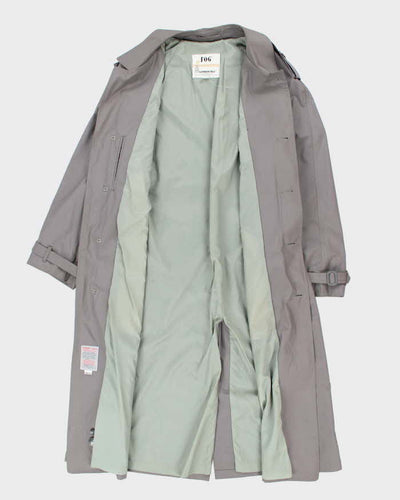 Vintage 80's London Fog Grey Belted Overcoat - L