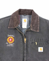 Vintage Carhartt J01 Embroidered Black Detroit Jacket - XL