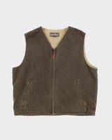 Vintage Woolrich Faded Brown Lined Workwear Gilet - XL