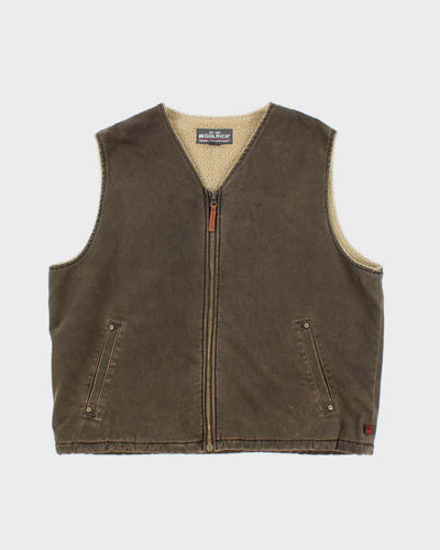 Vintage Woolrich Faded Brown Lined Workwear Gilet - XL