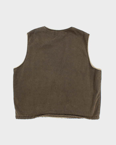 Vintage Woolrich Faded Brown Lined Workwear Gilet - XL