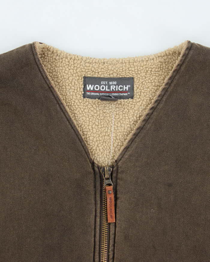 Vintage Woolrich Faded Brown Lined Workwear Gilet - XL