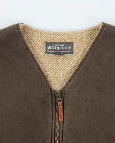 Vintage Woolrich Faded Brown Lined Workwear Gilet - XL