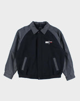 Vintage 90's Heavyweight Leather Embroidered Varsity Jacket - XL