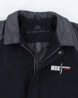 Vintage 90's Heavyweight Leather Embroidered Varsity Jacket - XL