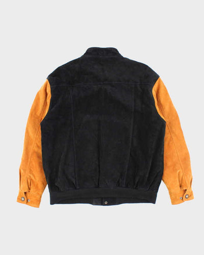 Vintage 90's Heavyweight Suede Embroidered Varsity Jacket - L