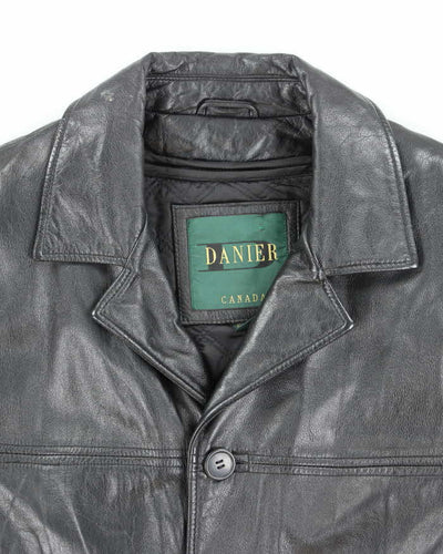Vintage Danier Heavyweight Leather Button Up Jacket - S