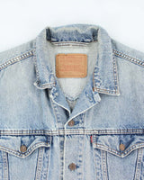 Vintage 90's Levi's Medium Wash Faded Denim Jacket - L