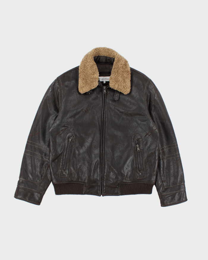Calvin Klein Faux Leather Jacket - M