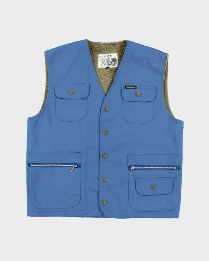 Vintage Ruck Dam Blue Lined Gillet - L