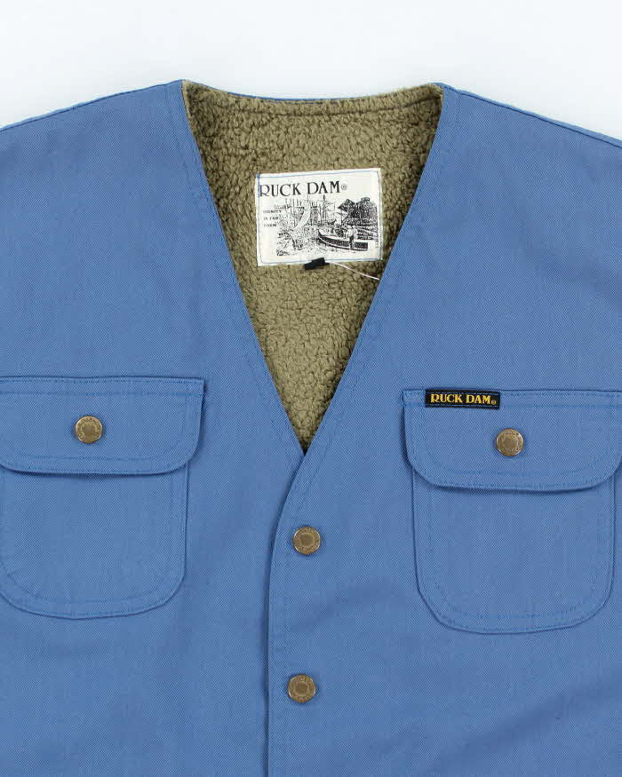 Vintage Ruck Dam Blue Lined Gillet - L