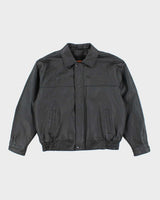 Vintage Canada Sportswear Black Leather Jacket - L