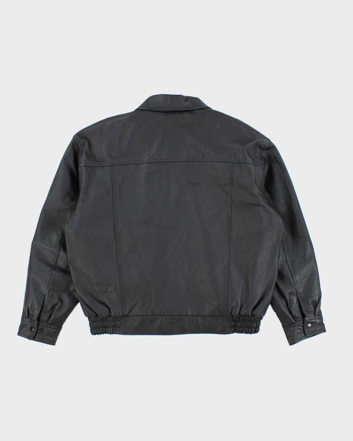 Vintage Canada Sportswear Black Leather Jacket - L