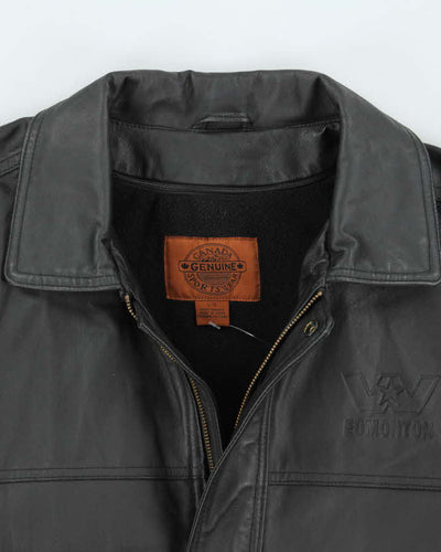 Vintage Canada Sportswear Black Leather Jacket - L