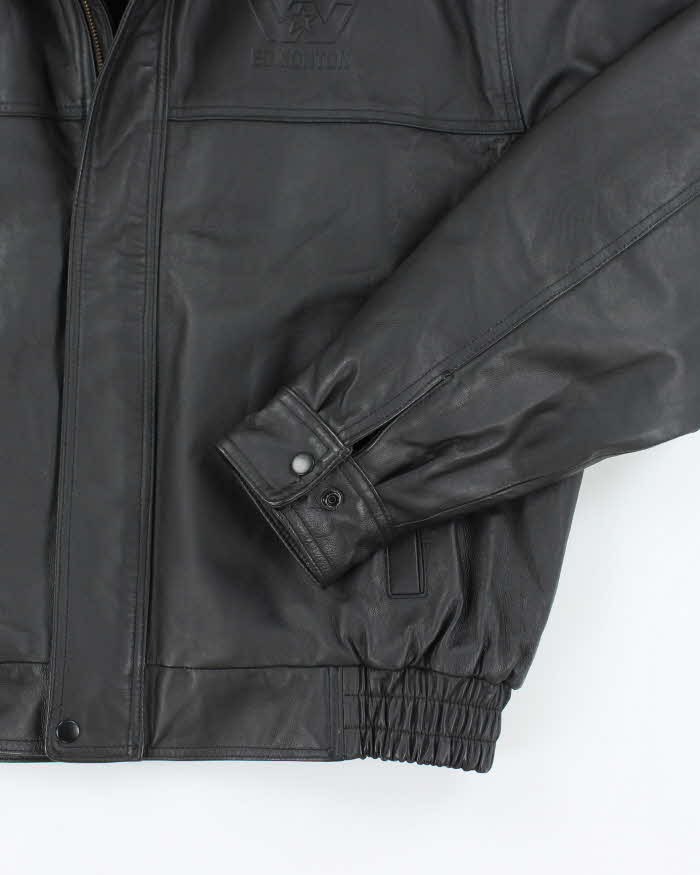 Vintage Canada Sportswear Black Leather Jacket - L
