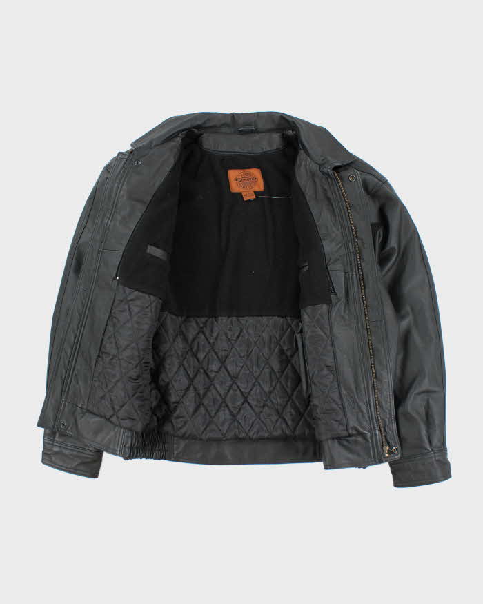 Vintage Canada Sportswear Black Leather Jacket - L