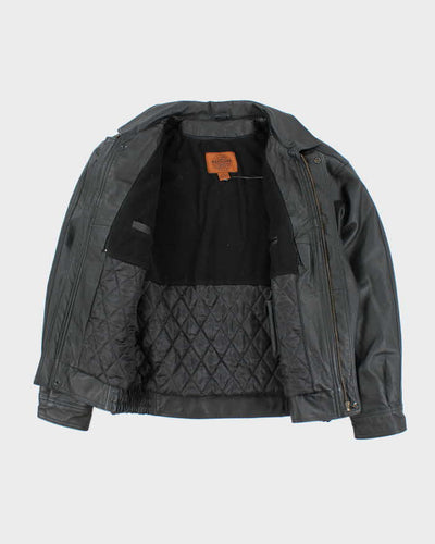 Vintage Canada Sportswear Black Leather Jacket - L
