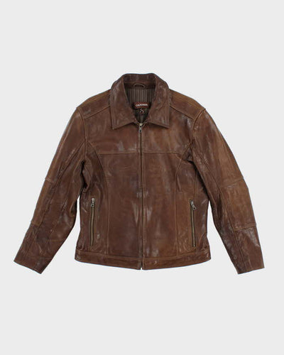 Vintage 90's Danier Heavyweight Leather Zip Up Jacket - M