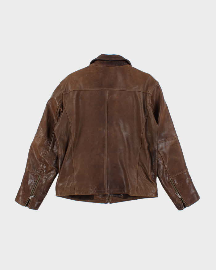 Vintage 90's Danier Heavyweight Leather Zip Up Jacket - M