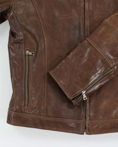 Vintage 90's Danier Heavyweight Leather Zip Up Jacket - M