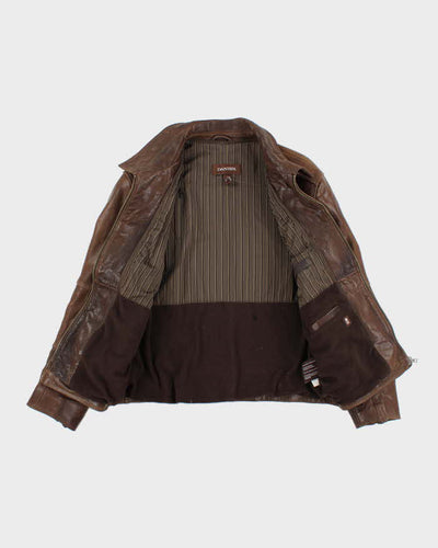 Vintage 90's Danier Heavyweight Leather Zip Up Jacket - M