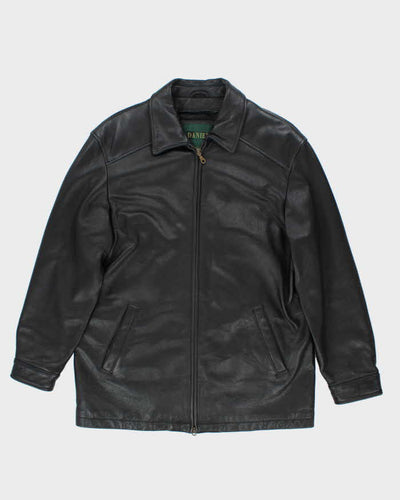 Vintage 90's Danier Heavyweight Oversized Leather Zip Up Jacket - L
