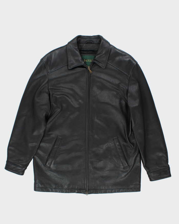 Vintage 90's Danier Heavyweight Oversized Leather Zip Up Jacket - L