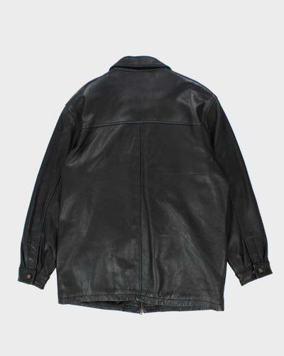 Vintage 90's Danier Heavyweight Oversized Leather Zip Up Jacket - L