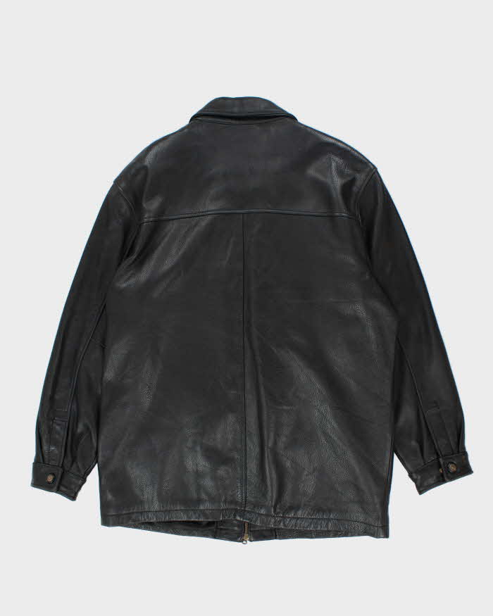 Vintage 90's Danier Heavyweight Oversized Leather Zip Up Jacket - L