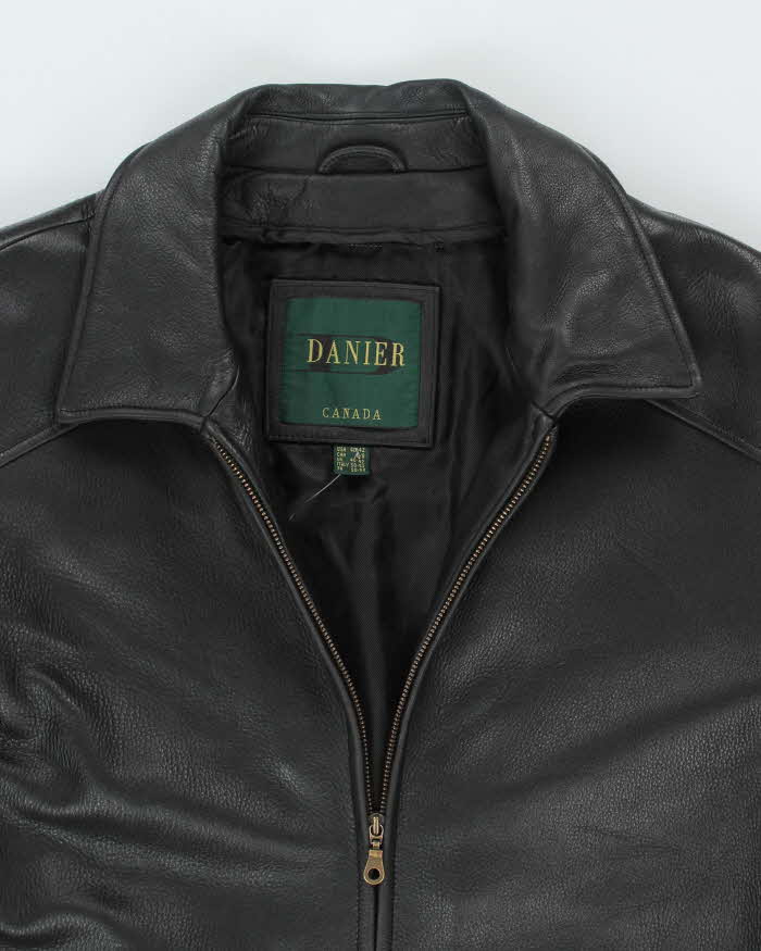 Vintage 90's Danier Heavyweight Oversized Leather Zip Up Jacket - L