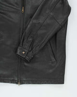 Vintage 90's Danier Heavyweight Oversized Leather Zip Up Jacket - L