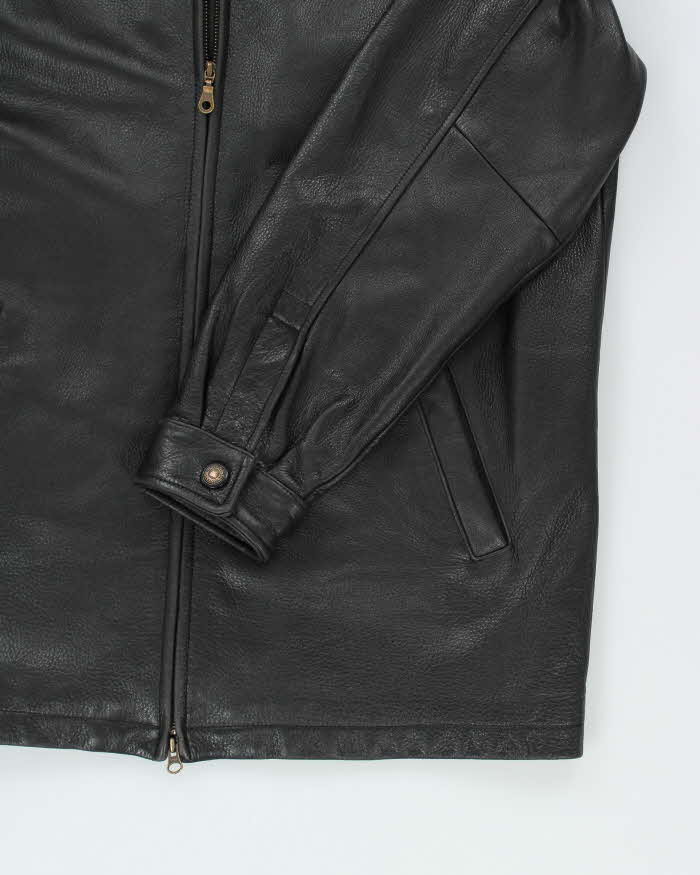 Vintage 90's Danier Heavyweight Oversized Leather Zip Up Jacket - L