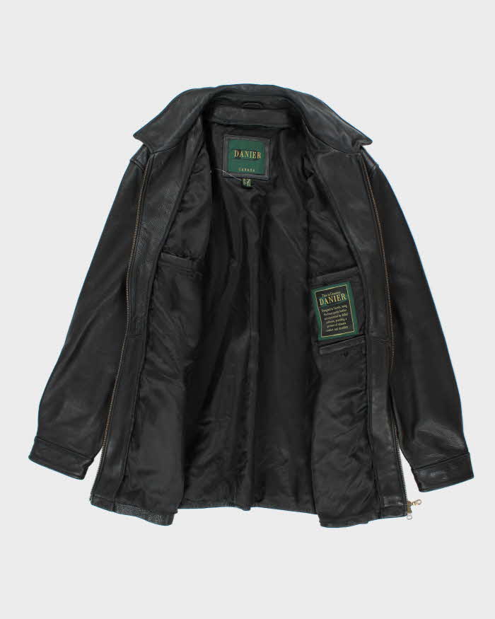 Vintage 90's Danier Heavyweight Oversized Leather Zip Up Jacket - L