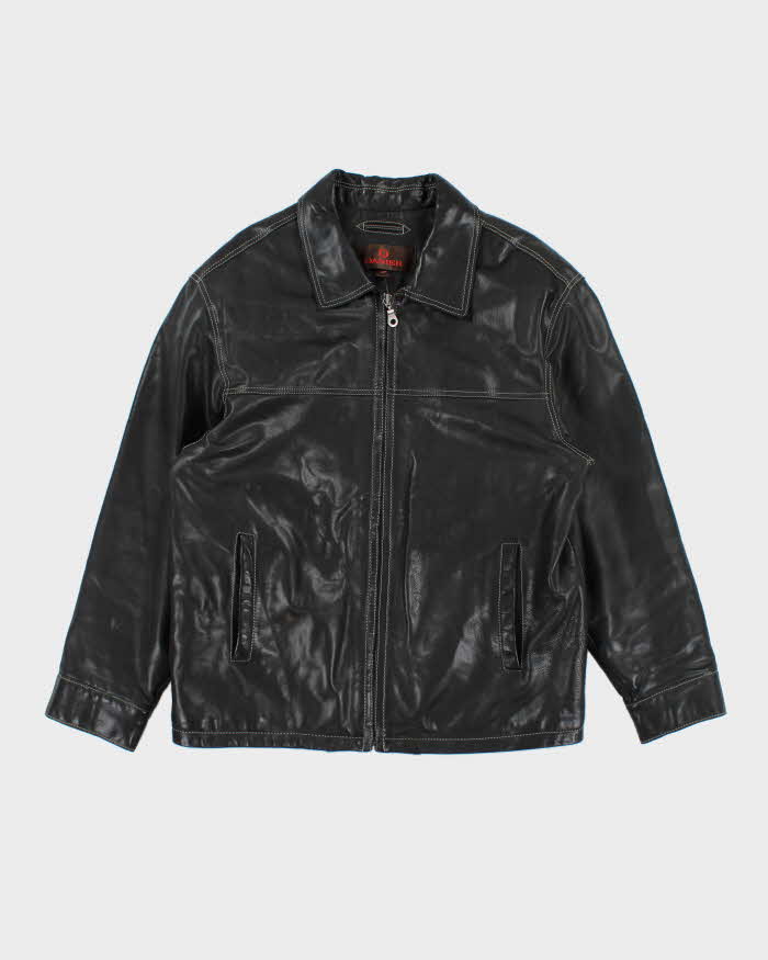 Vintage 90's Danier Contrast Stitch Heavyweight Leather Jacket - L