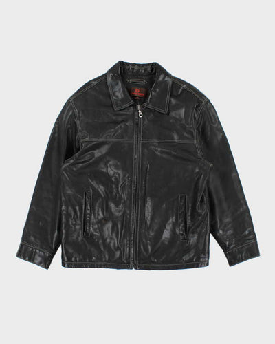 Vintage 90's Danier Contrast Stitch Heavyweight Leather Jacket - L