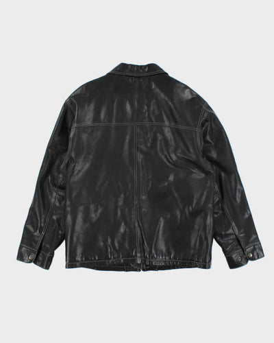 Vintage 90's Danier Contrast Stitch Heavyweight Leather Jacket - L