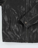 Vintage 90's Danier Contrast Stitch Heavyweight Leather Jacket - L