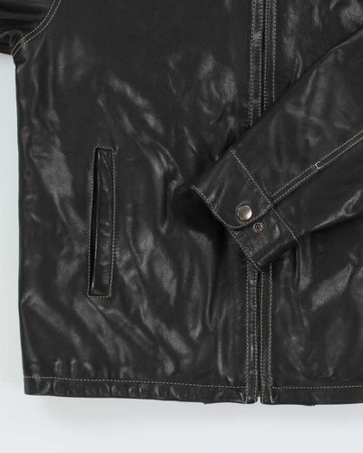 Vintage 90's Danier Contrast Stitch Heavyweight Leather Jacket - L