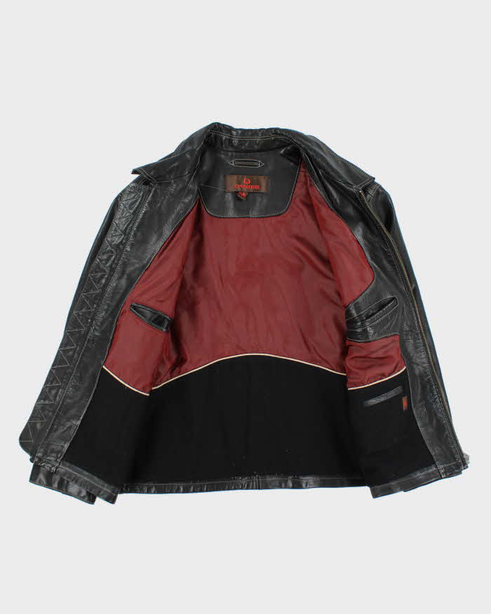 Vintage 90's Danier Contrast Stitch Heavyweight Leather Jacket - L